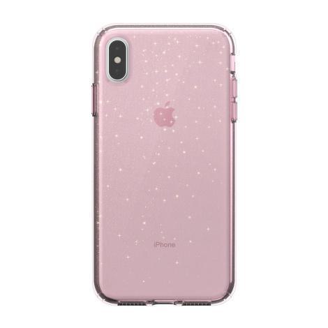 SPECK IPHONE XS MAX CASE (117112-6603) PRESIDIO CLEAR + GLITTER ( PINK WITH GOLD GLITTER)