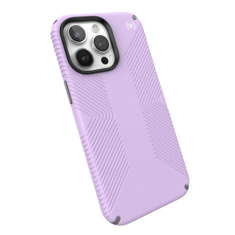 SPECK (150575-9979) IPHONE 15 PRO MAX MAGSAFE CASE, PRESIDIO2 GRIP (SPRING PURPLE/CLOUDY GREY/WHITE)