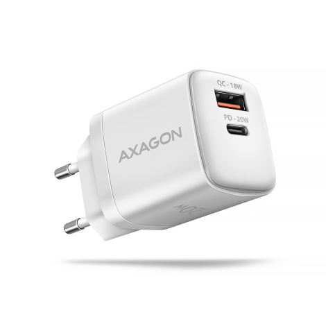 AXAGON ACU-PQ20W WALL CHARGER QC3.0/AFC/FCP + PD TYPE-C, 20W, WHITE