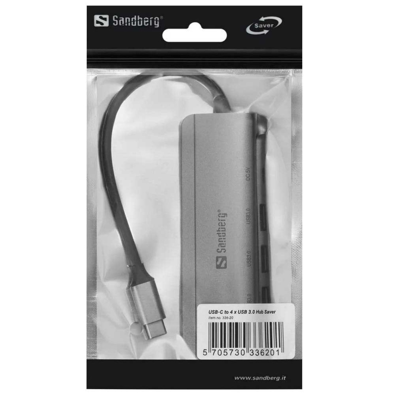 SANDBERG USB-C TO 4 X USB 3.0 HUB SAVER ( 336-20 )